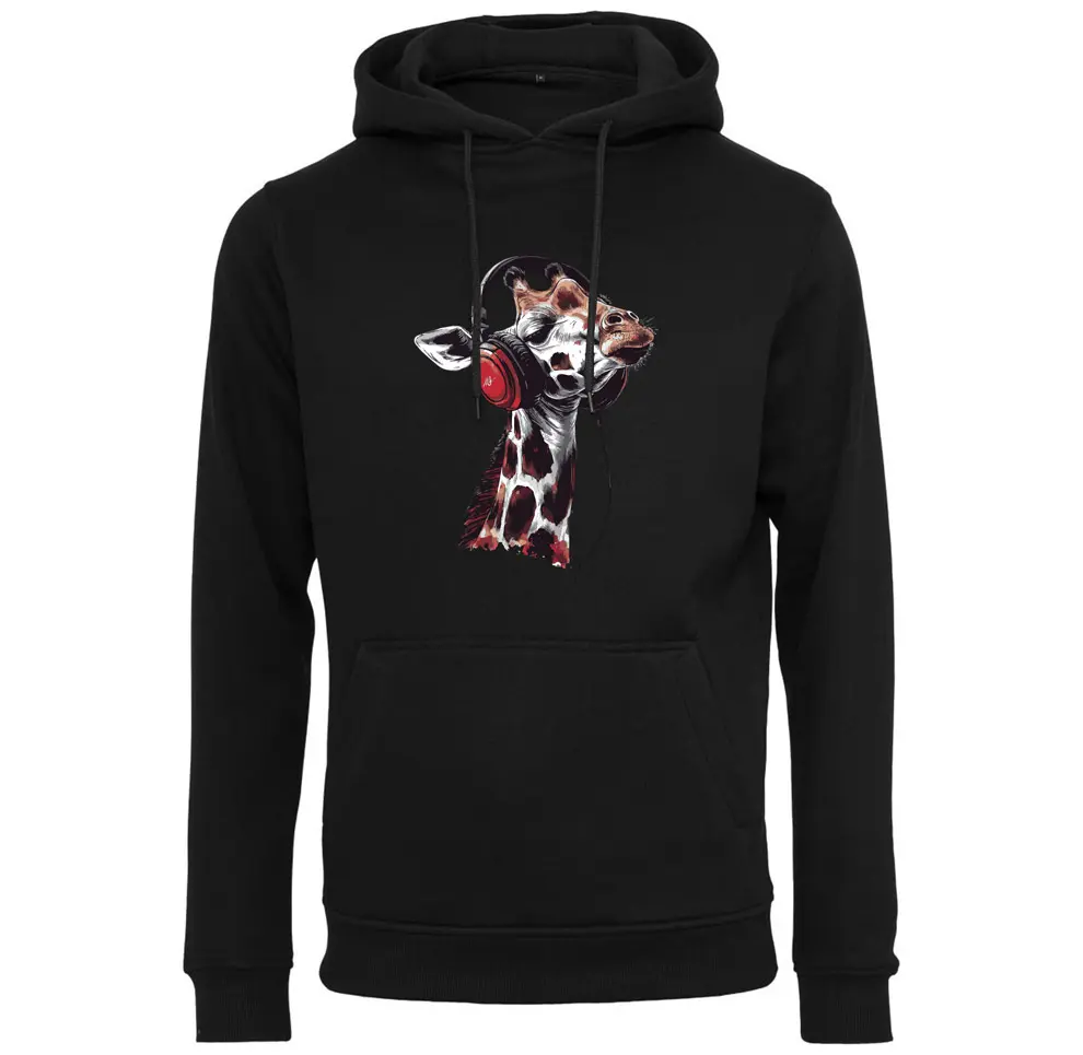 Kapuzenpullover - Giraffe mit Kopfhörer