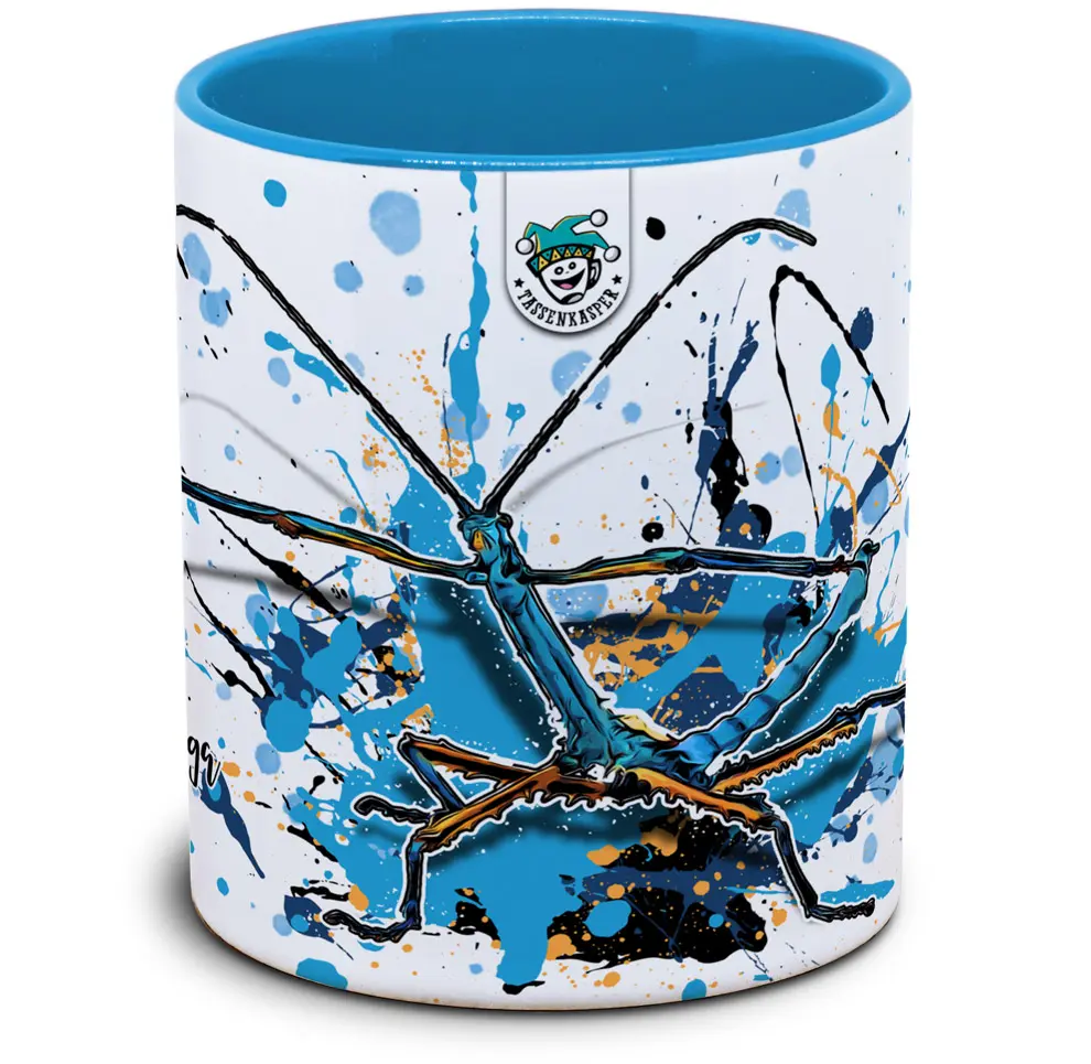 Tasse mit Türkisblaue Riesenstabschrecke / Achrioptera manga