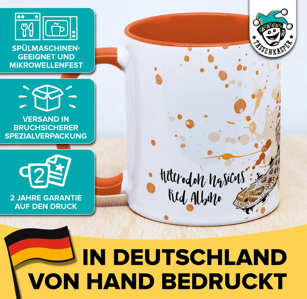 Tasse mit Hakennasennatter Heterodon nasicus Red Albino mit den Produktvorteilen