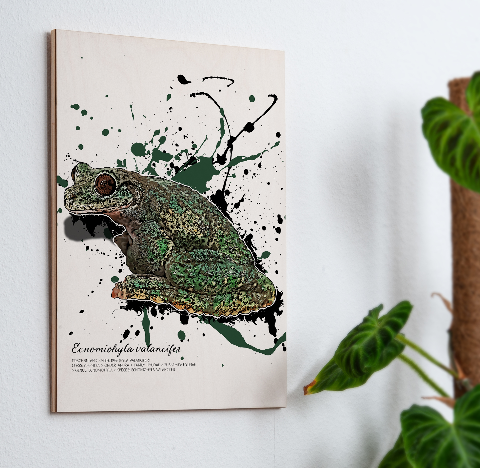 limitiertes Wandbild Ecnomiohyla valancifer (auf Holz gedruckt)