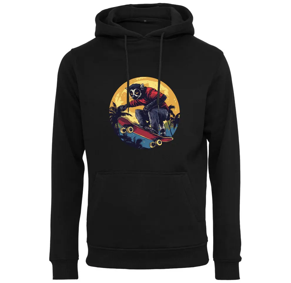Kapuzenpullover - Affe mit Skateboard