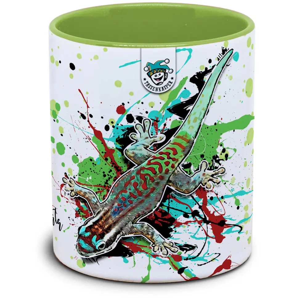 Tasse mit Phelsuma ornata Ornament Taggecko