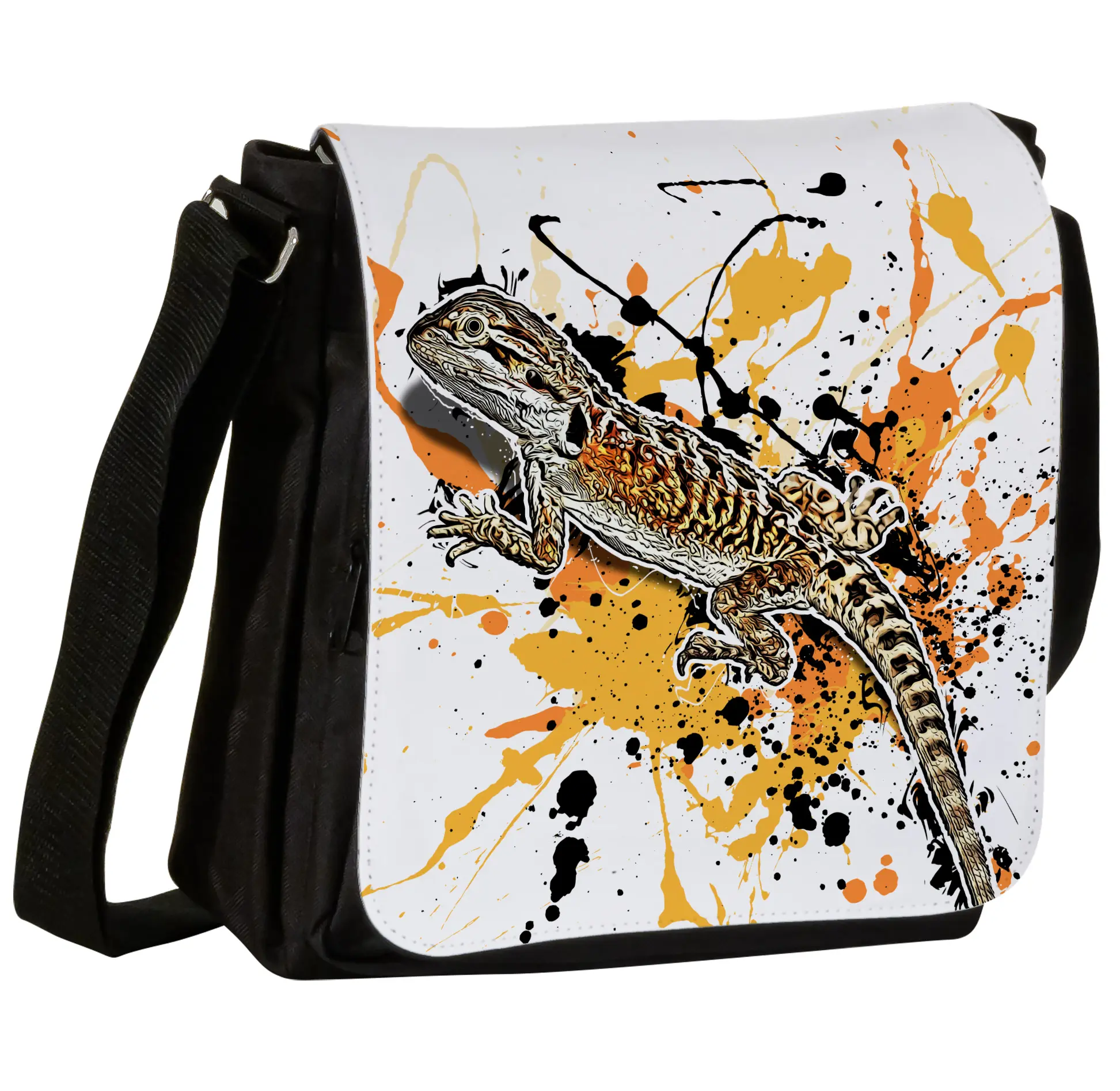 Schultertasche S mit Bartagame (Pogona vitticeps)