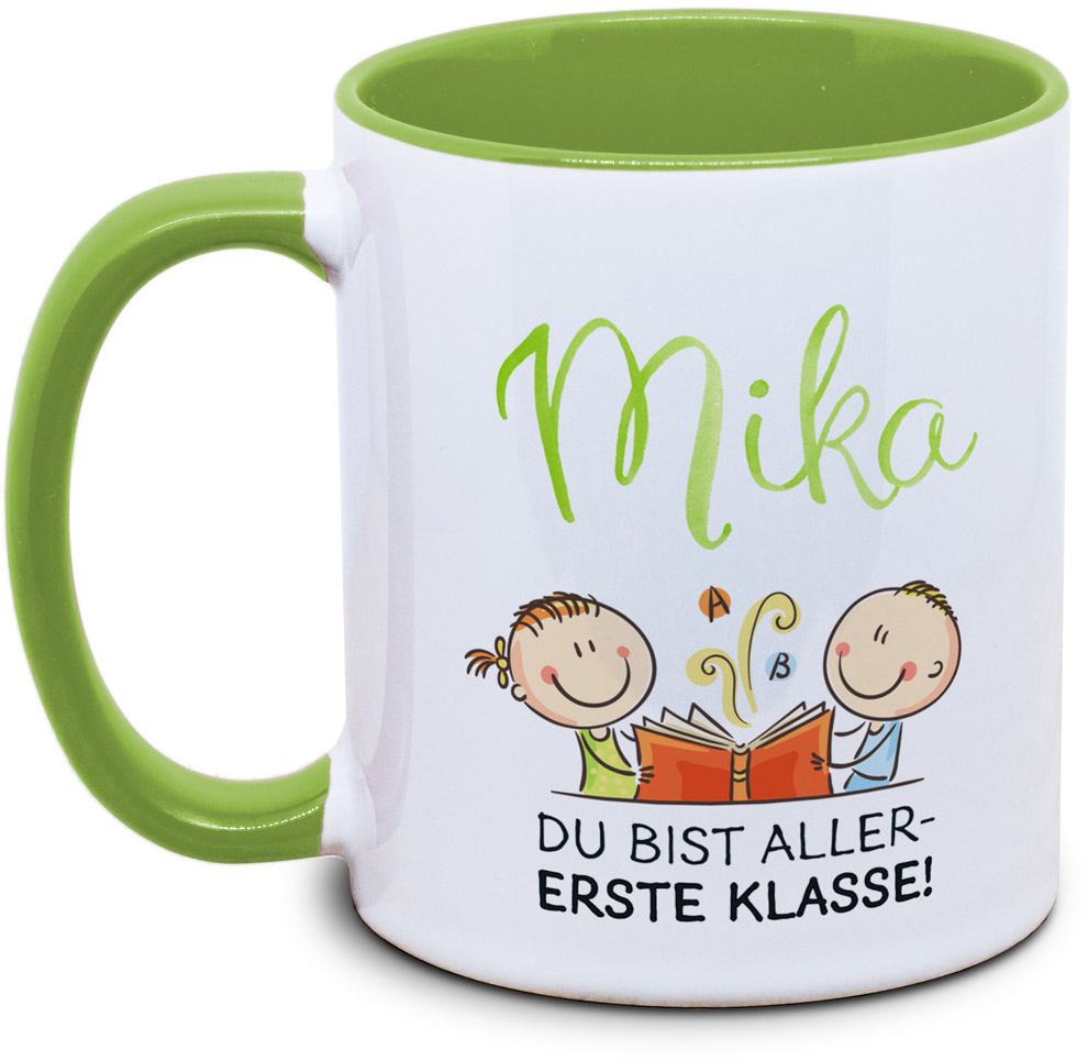 Tasse zur Einschulung mit Namen, Du bist aller-ERSTE KLASSE!