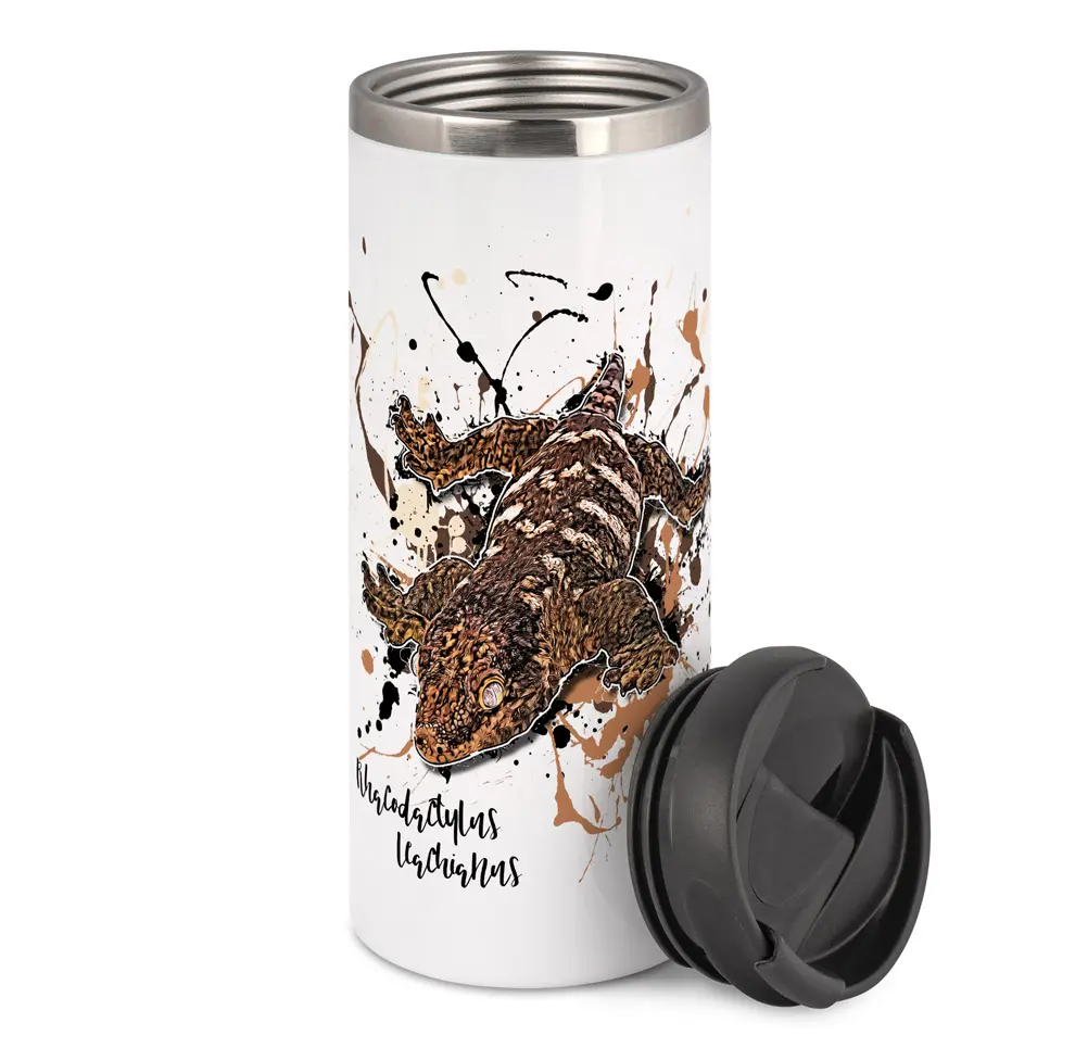 Thermobecher mit neukaledonischer Riesengecko (Rhacodactylus leachianus) von Tassenkasper