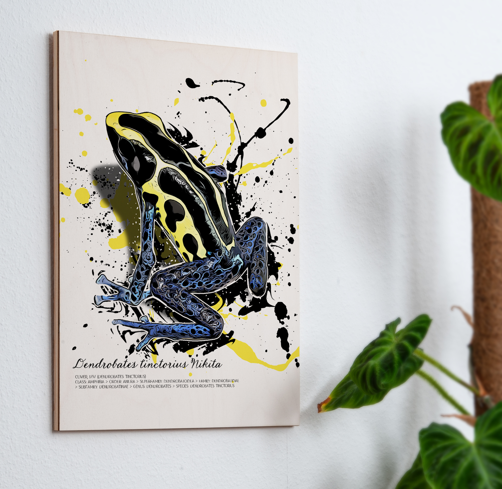 limitiertes Wandbild Dendrobates tinctorius Nikita (auf Holz gedruckt)