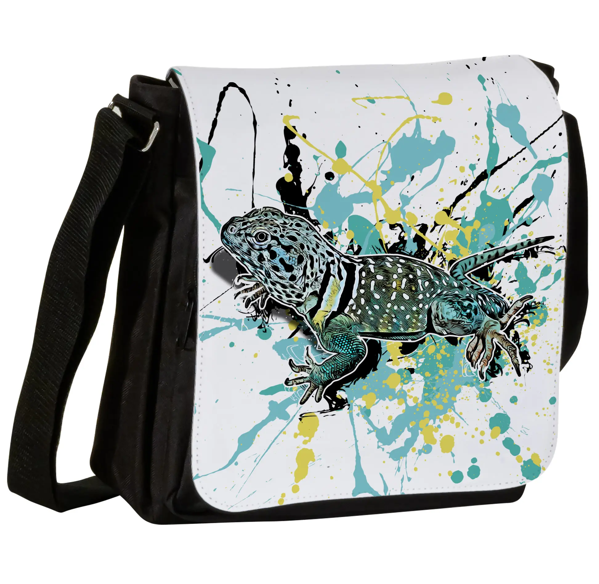 Schultertasche S mit Halsbandleguan (Crotaphytus collaris)