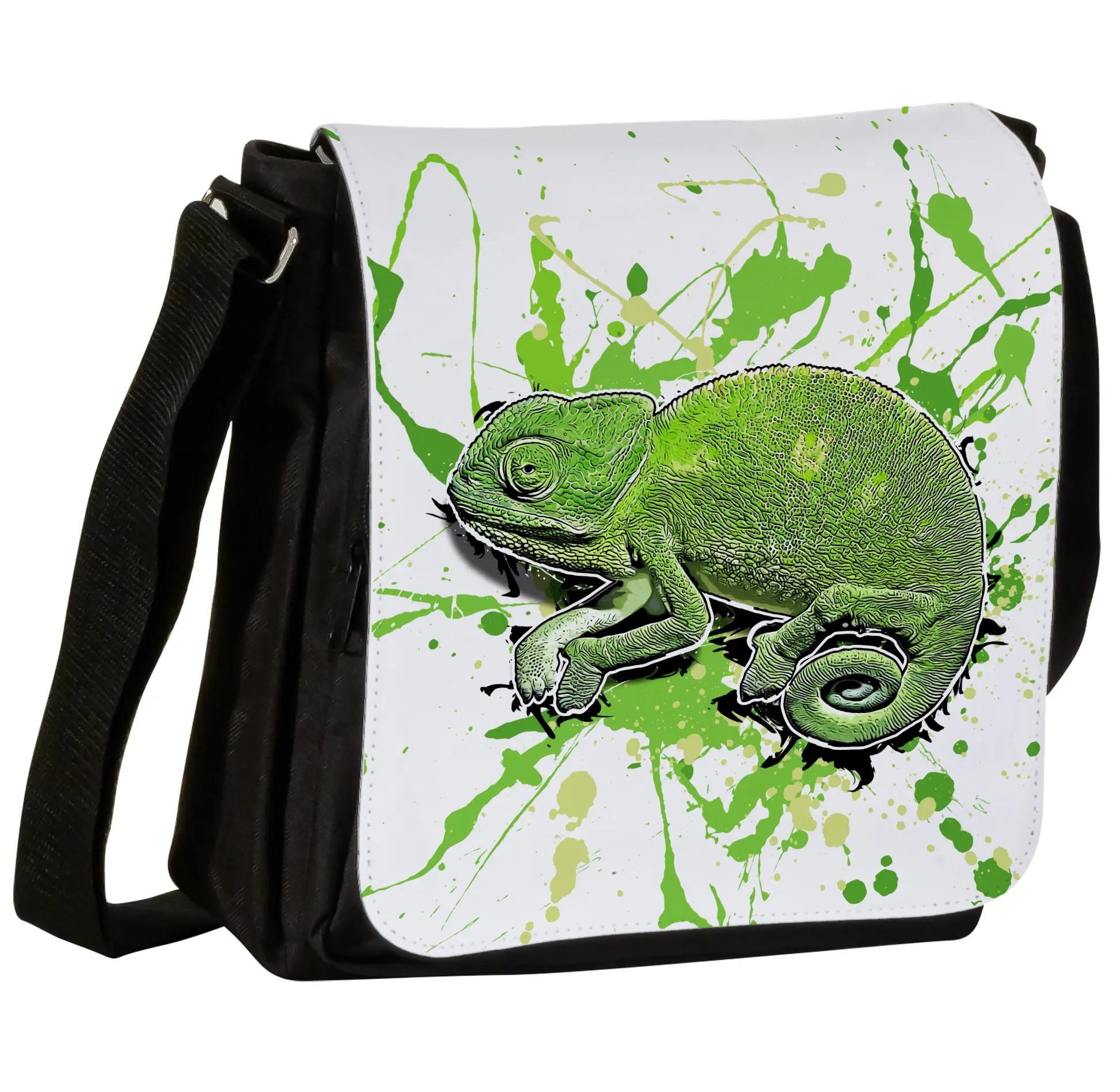 Schultertasche S mit Europäisches Chamäleon (Chameleo chameleon restricta)