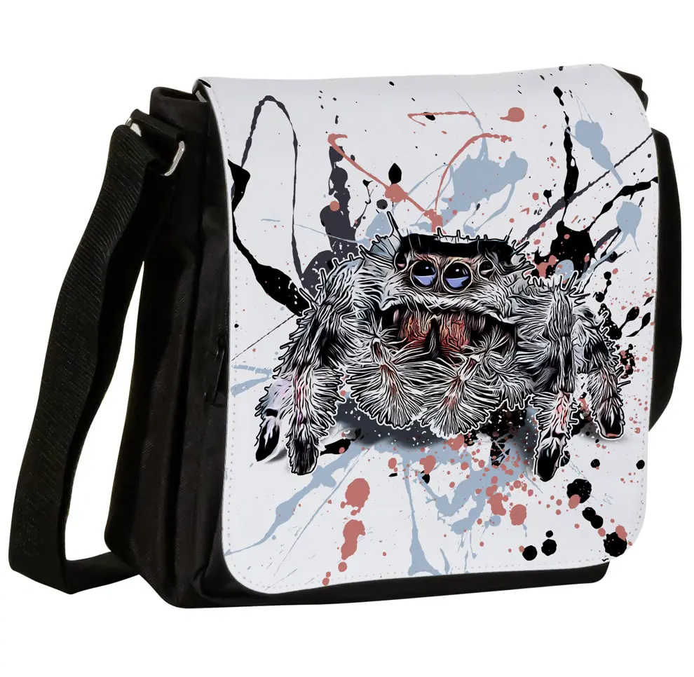 Schultertasche S mit Florida Springspinne (Phidippus regius)