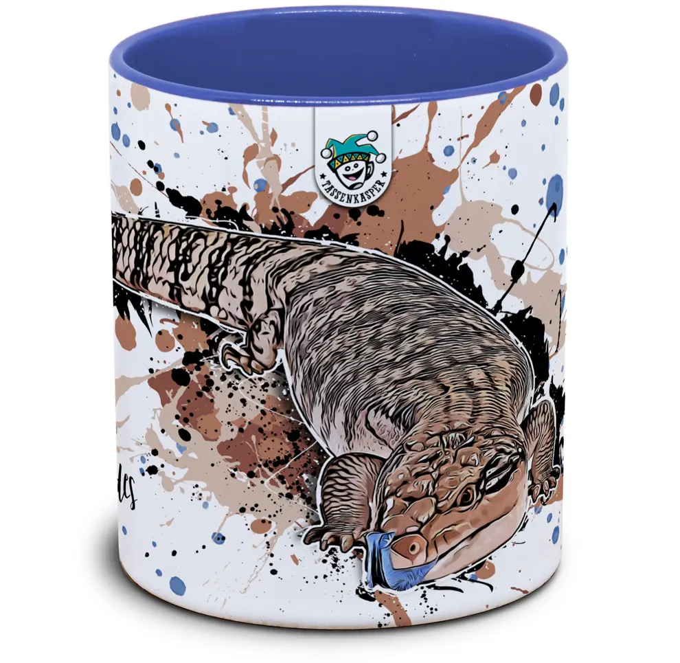 Tasse mit Tiliqua scincoides Blauzungenskink