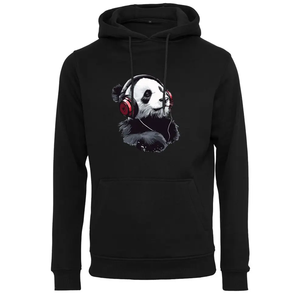 Kapuzenpullover - Panda mit Kopfhörer