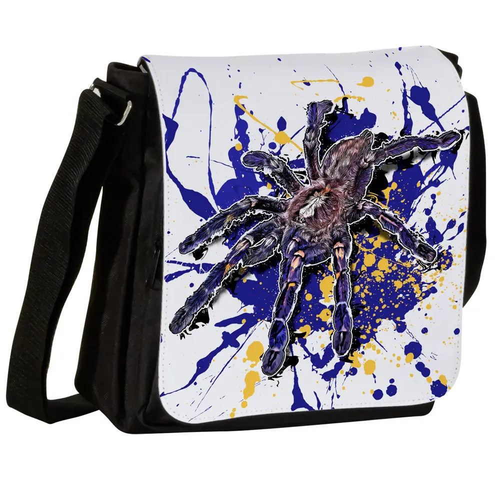 Schultertasche S mit Blaue Ornament-Vogelspinne (Poecilotheria metallica)