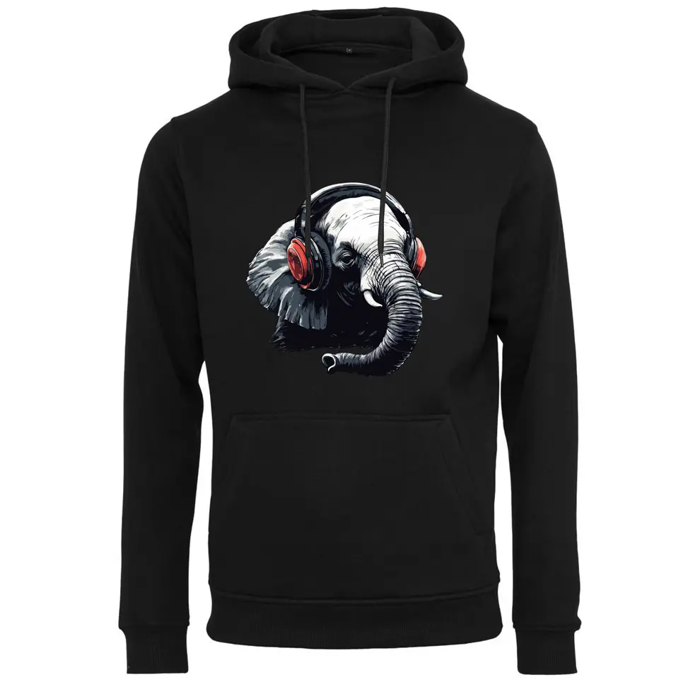 Kapuzenpullover - Elefant mit Kopfhörer
