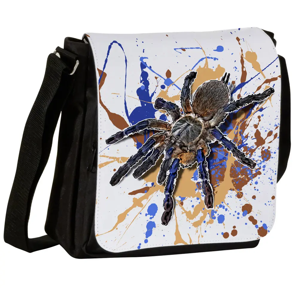Schultertasche S mit Blaue Jemen-Vogelspinne (Monocentropus balfouri)