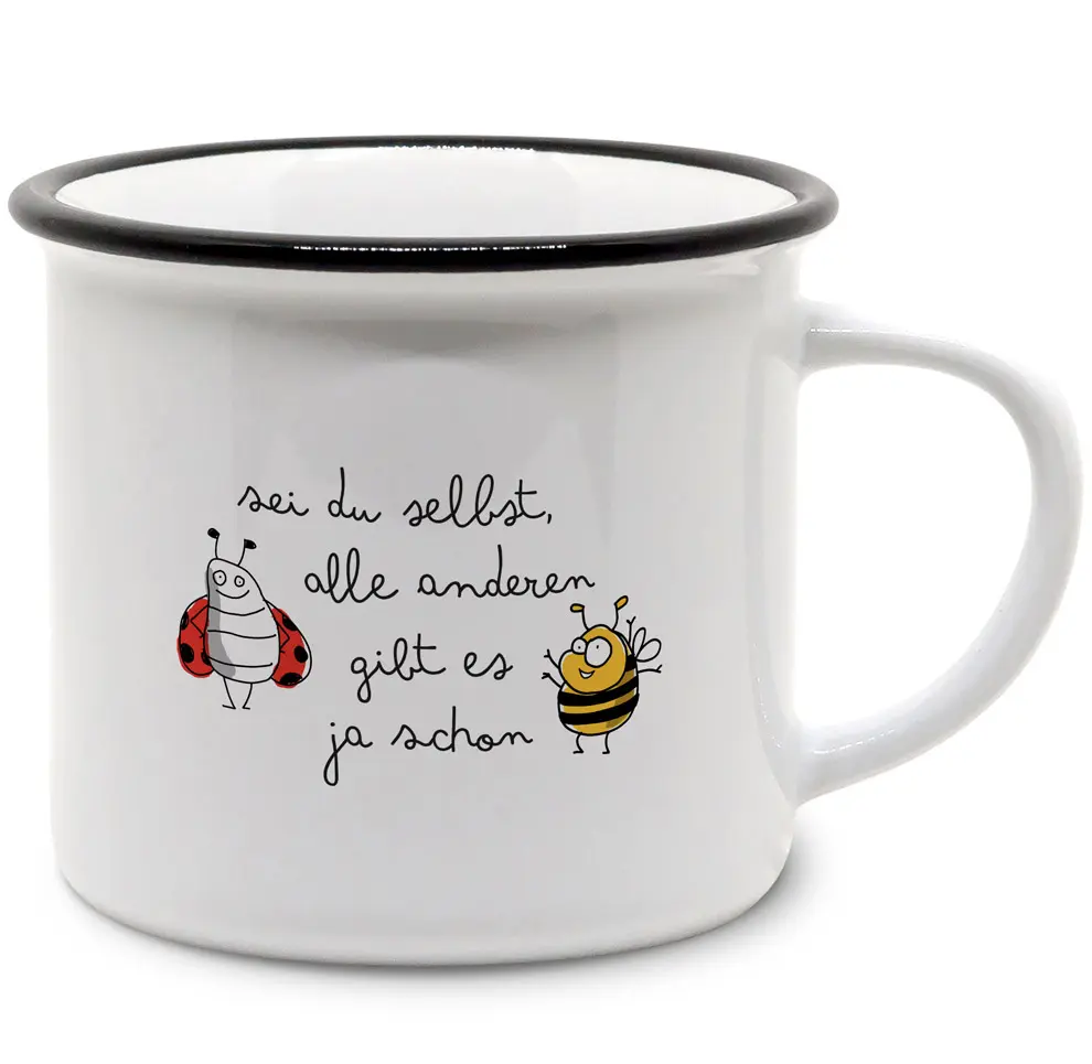 Vintage-Tasse "Pummel & Marie": Sei du selbst, alle anderen gibt es ja schon