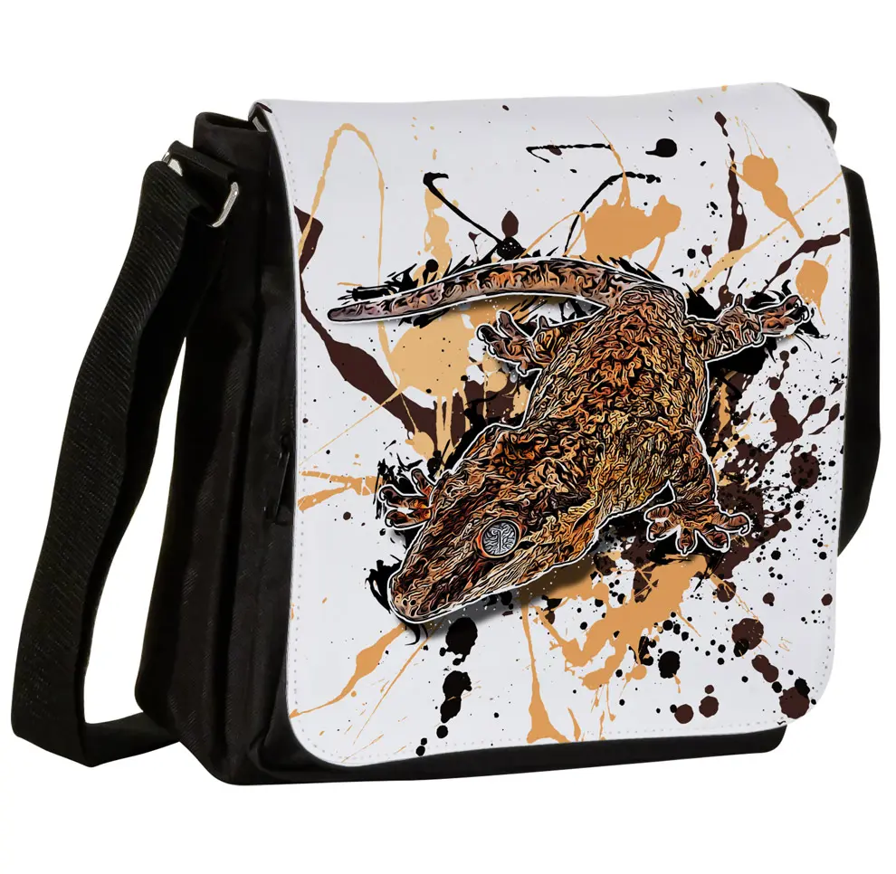 Schultertasche S mit Höckerkopfgecko (Rhacodactylus auriculatus)