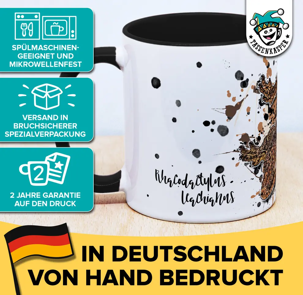 Tasse mit Rhacodactylus leachianus Neukaledonischer Riesengecko mit den Produktvorteilen