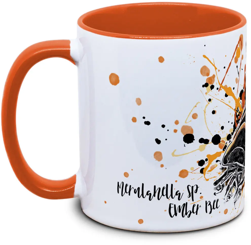 Tasse mit Assel in Orange Merulanella spec. Ember Bee