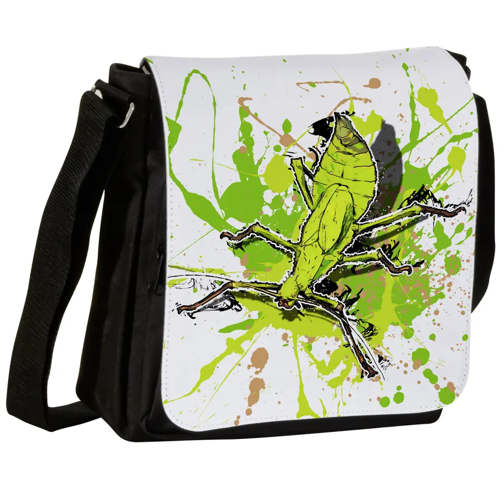 Schultertasche S mit Malaiische Riesengespenstschrecke (Heteropteryx dilatata)