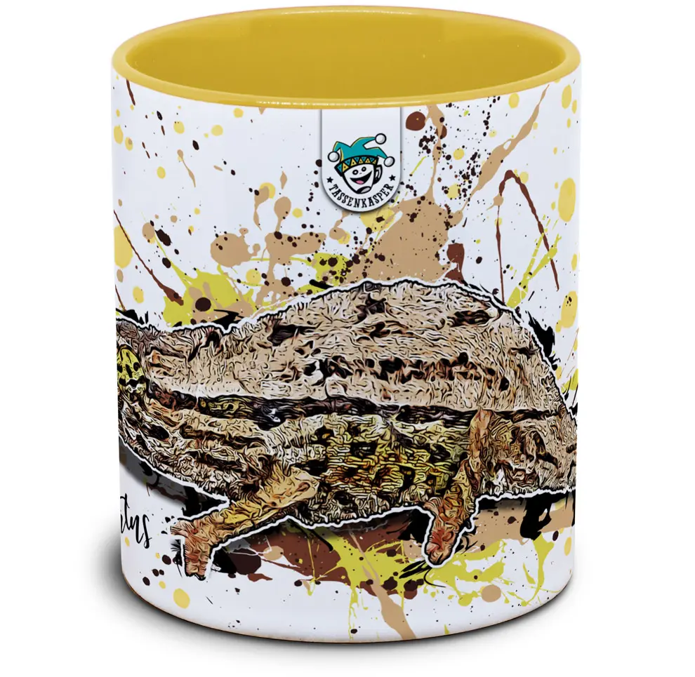 Tasse mit Rieppeleon brevicaudatus Stummelschwanzchamaeleon