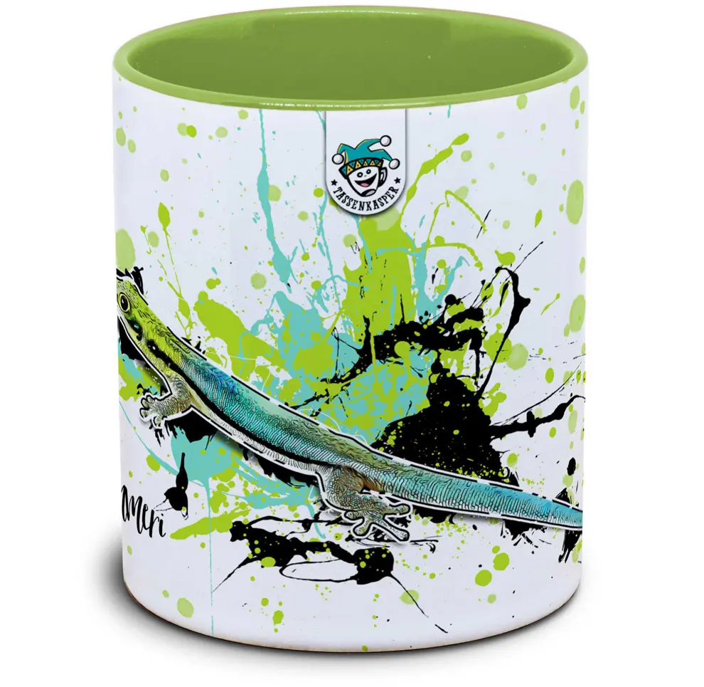 Tasse mit Phelsuma klemmeri blauer Bambus Taggecko