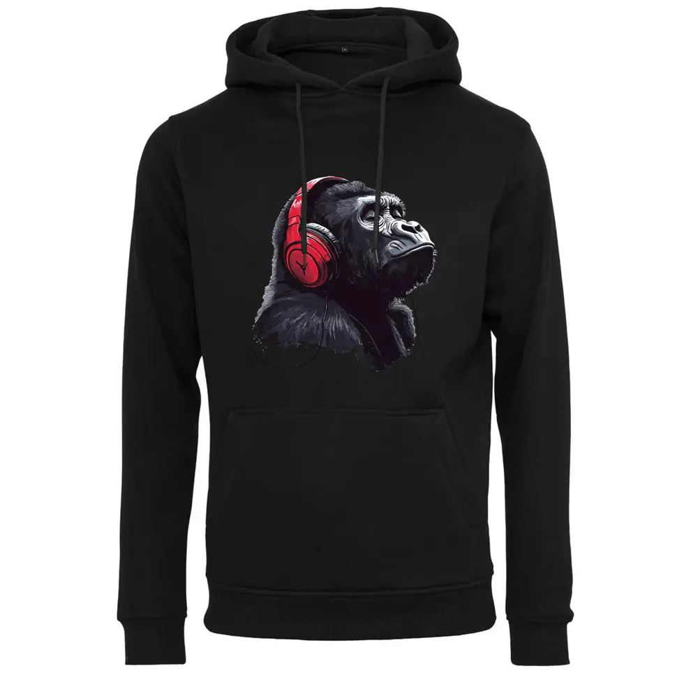 Kapuzenpullover - Gorilla mit Kopfhörer