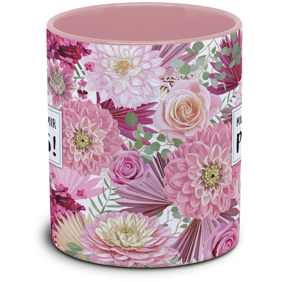 Tasse - Man versprach mir Profis - Blumentasse
