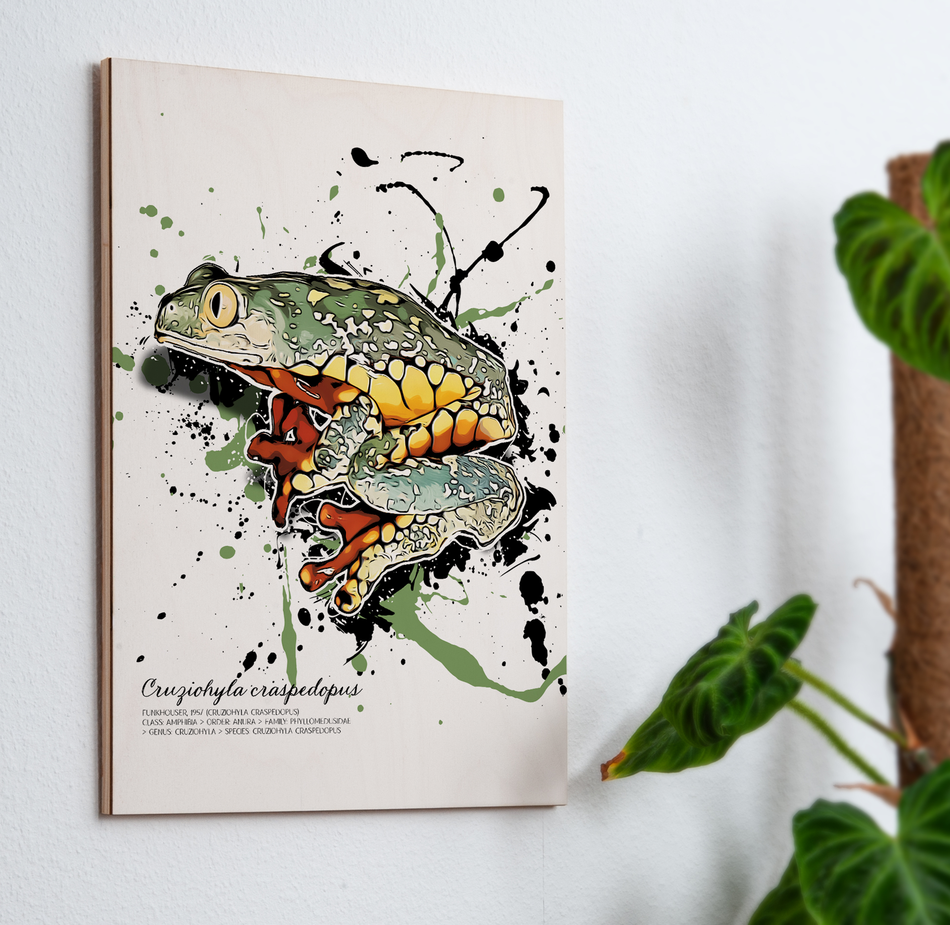 limitiertes Wandbild Cruziohyla craspedopus (auf Holz gedruckt)